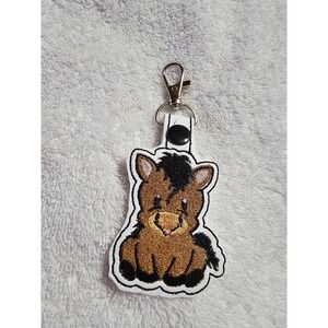 Horse Keychain Cute Animal Keyring Charm Purse Bag Clip‎ Zipper Pull Decor
